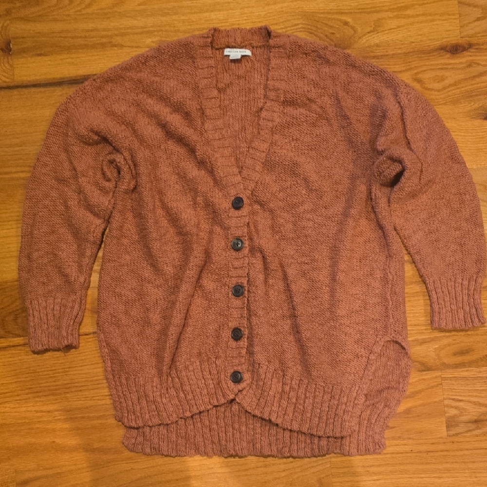 American Eagle Outfitters Rust Button-Up Cardigan